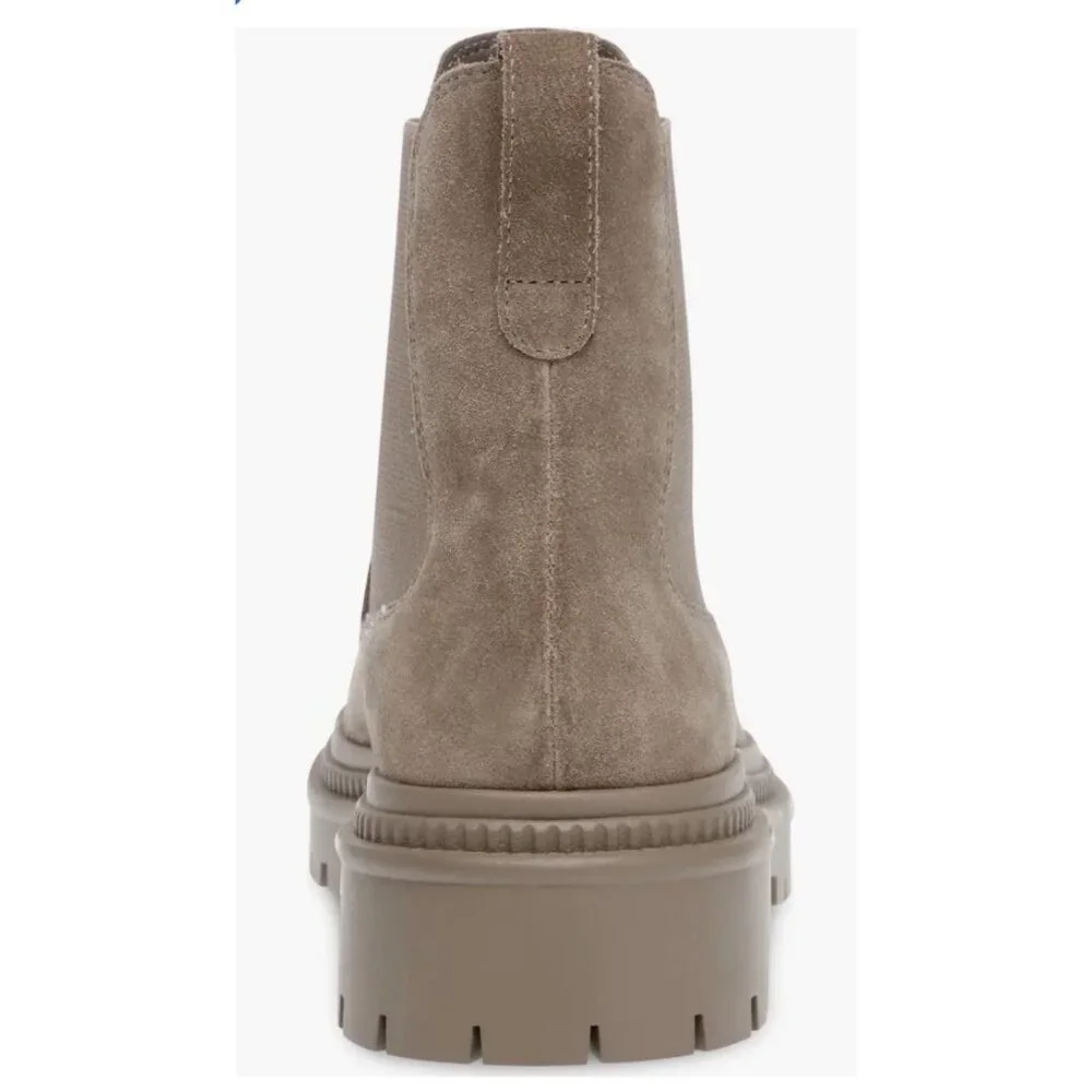 Steve Madden Mayslie Lug Sole Chelsea Boot – Taupe Suede, Size 8, New Without Bo - Picture 2 of 8